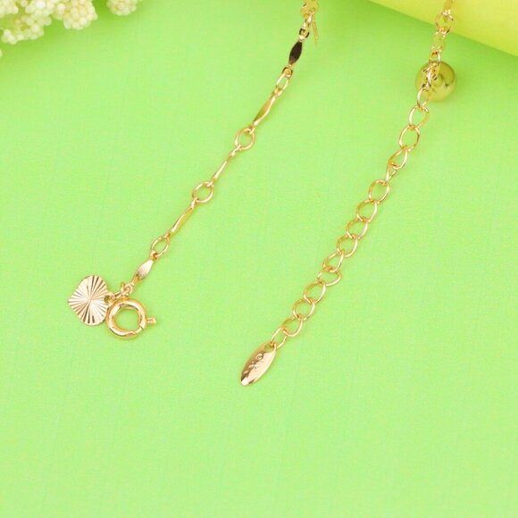 "Elegant Rose Gold Anklet with Floral & Star Charms, XPAL1176 - Picture 5 of 12